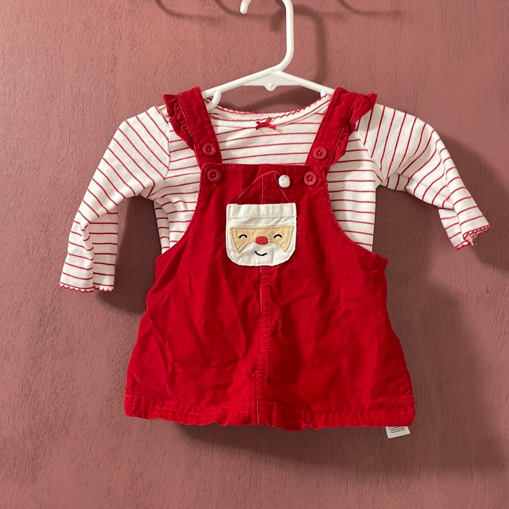 3 month old baby girl 2 piece Santa set from carters